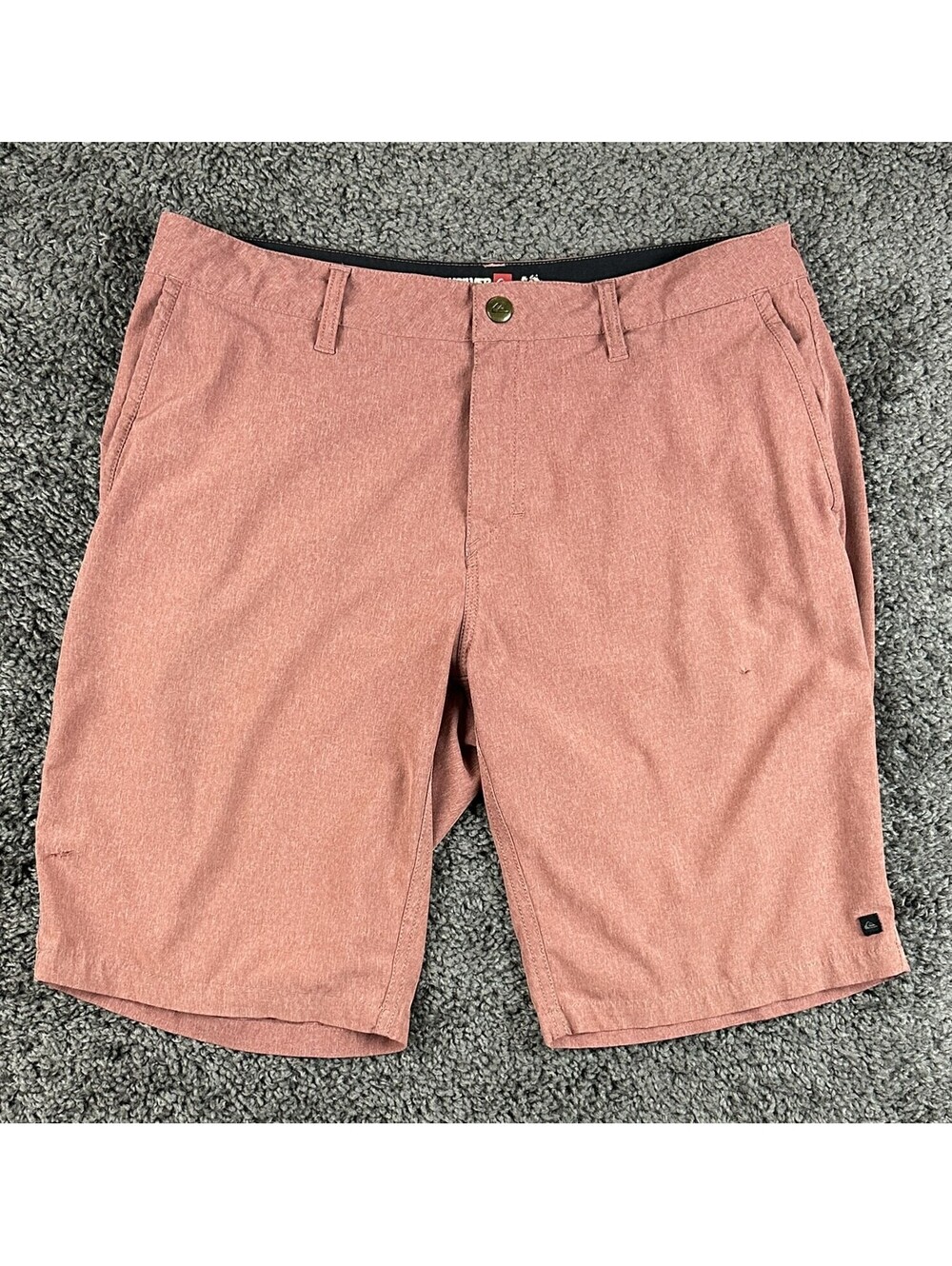Quiksilver Amphibian Shorts Mens 33 Pink Red Heather Stretch Hybrid Boardshorts